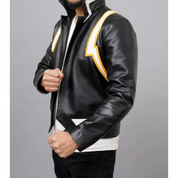 My Hero Academia Denki Kaminari Cosplay Costume Leather Jacket  MHA Denki Outfit My Hero Academia Denki Kaminari Cosplay Costume Leather Jacket  MHA Denki Outfit
